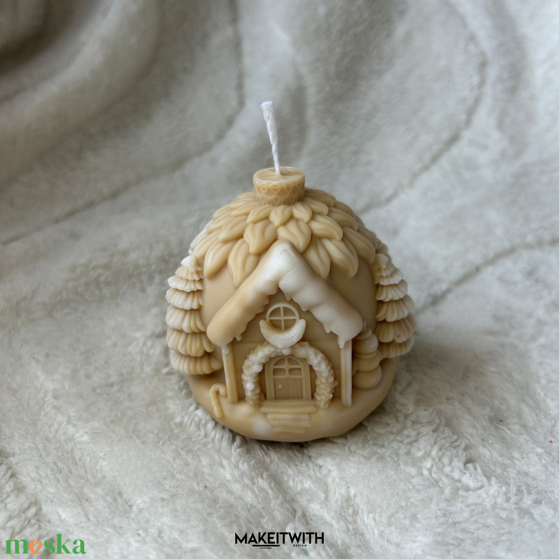 Karácsonyi Házikós Gömb Illatgyertya - karácsony - karácsonyi lakásdekoráció - karácsonyi illatgyertya, mécses - Meska.hu