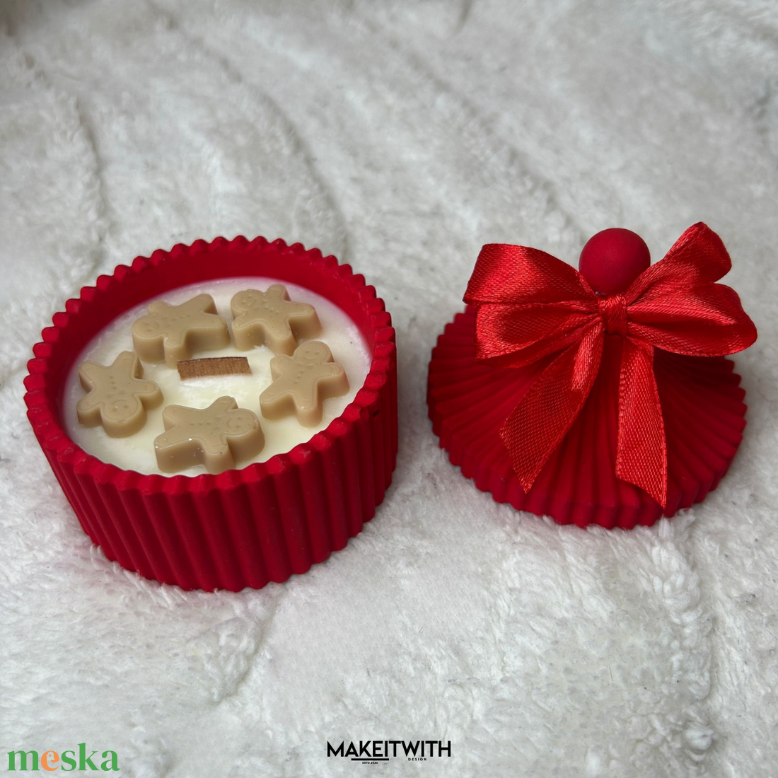 Mézeskalács illatú szójaviasz gyertya - karácsony - karácsonyi lakásdekoráció - karácsonyi illatgyertya, mécses - Meska.hu