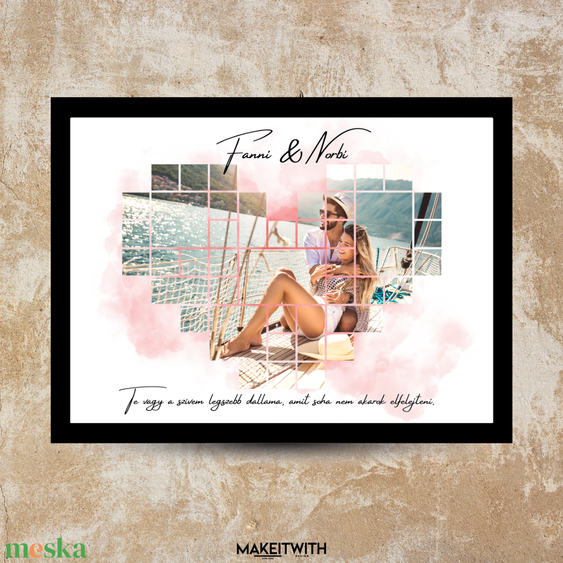 Szerelem Mozaik � Egyedi Falikép Pároknak - otthon & életmód - dekoráció - kép & falikép - képkeret - Meska.hu