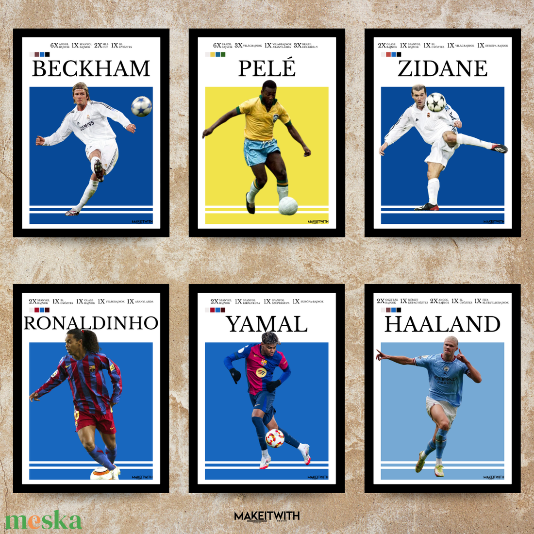 A Futball Legjobbjai Egy Képben - otthon & életmód - dekoráció - kép & falikép - képkeret - Meska.hu