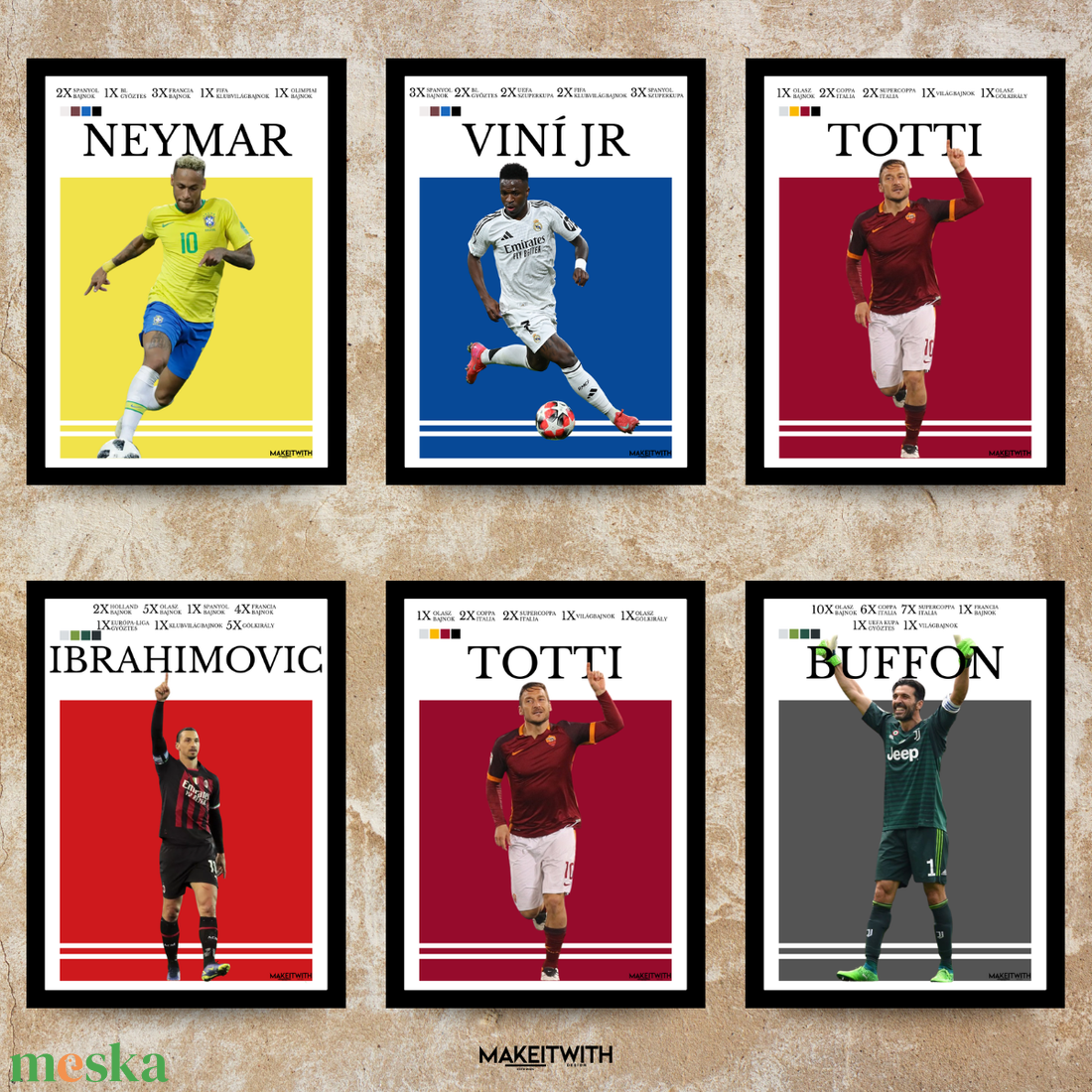 A Futball Legjobbjai Egy Képben - otthon & életmód - dekoráció - kép & falikép - képkeret - Meska.hu