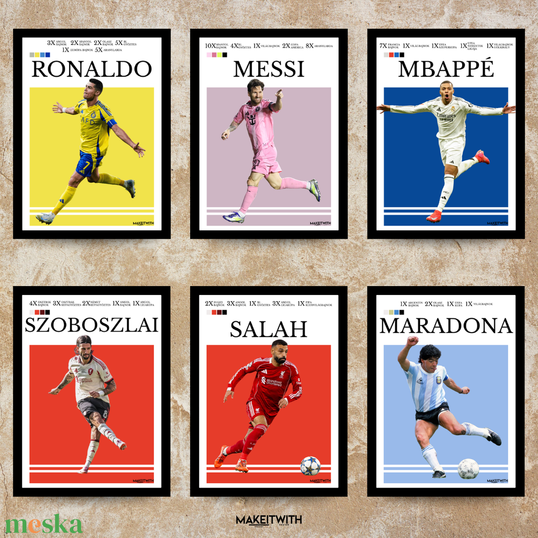 A Futball Legjobbjai Egy Képben - otthon & életmód - dekoráció - kép & falikép - képkeret - Meska.hu