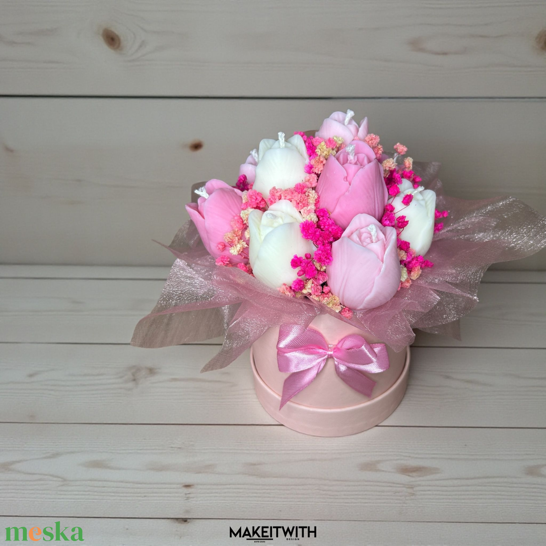 Tulipán Álom � Illatosított Virágbox - kellékek & szerszámok - dekorációs kellékek - dekorációs gyertya - Meska.hu