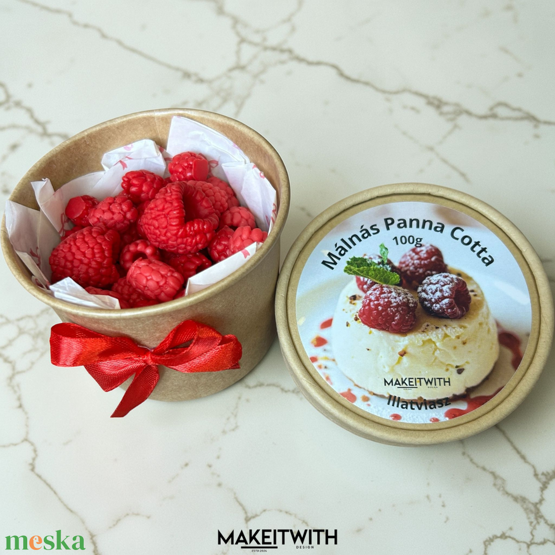 Málna alakú illatviasz � 100 g / 30 g - otthon & életmód - gyertya, illat, aroma - illatviasz - Meska.hu