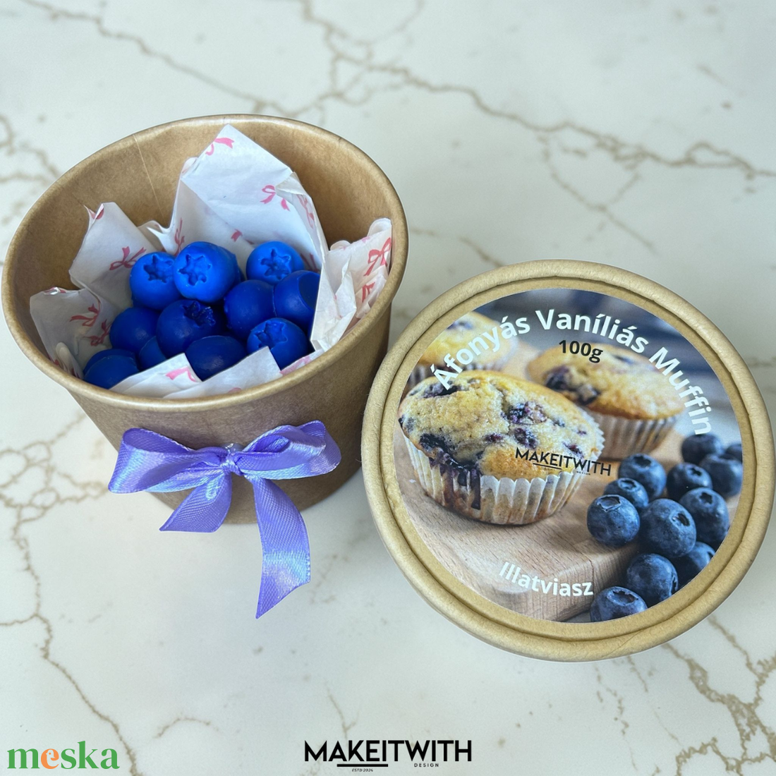 Áfonyás vaníliás muffin illatviasz � 100 g / 30 g - otthon & életmód - gyertya, illat, aroma - illatviasz - Meska.hu