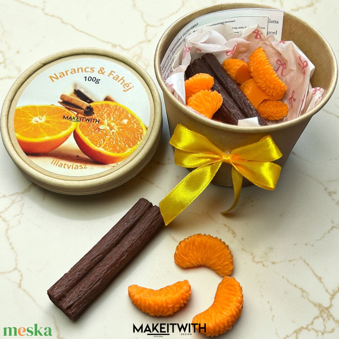 Narancsos-fahéjas illatviasz � 100 g / 30 g - otthon & életmód - gyertya, illat, aroma - illatviasz - Meska.hu