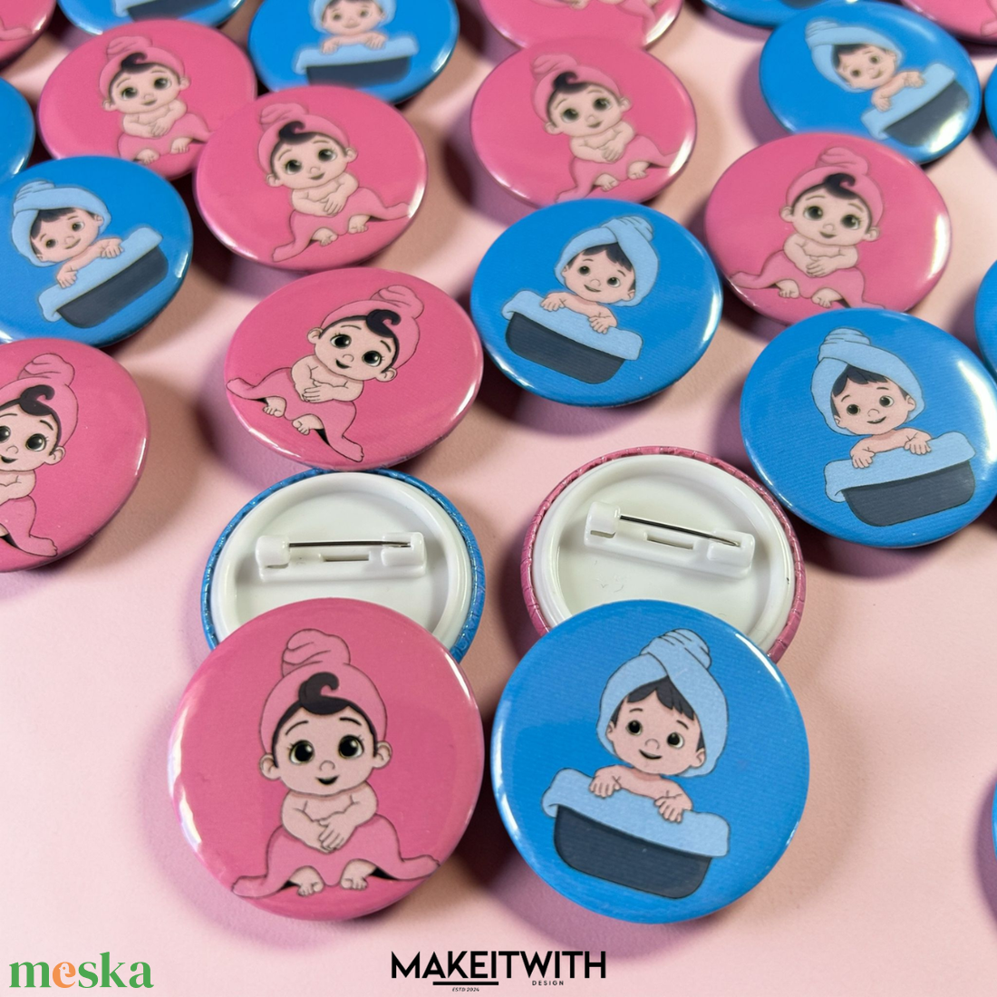 Babaváró kitűzők - esküvő - kiegészítők - kitűző - Meska.hu