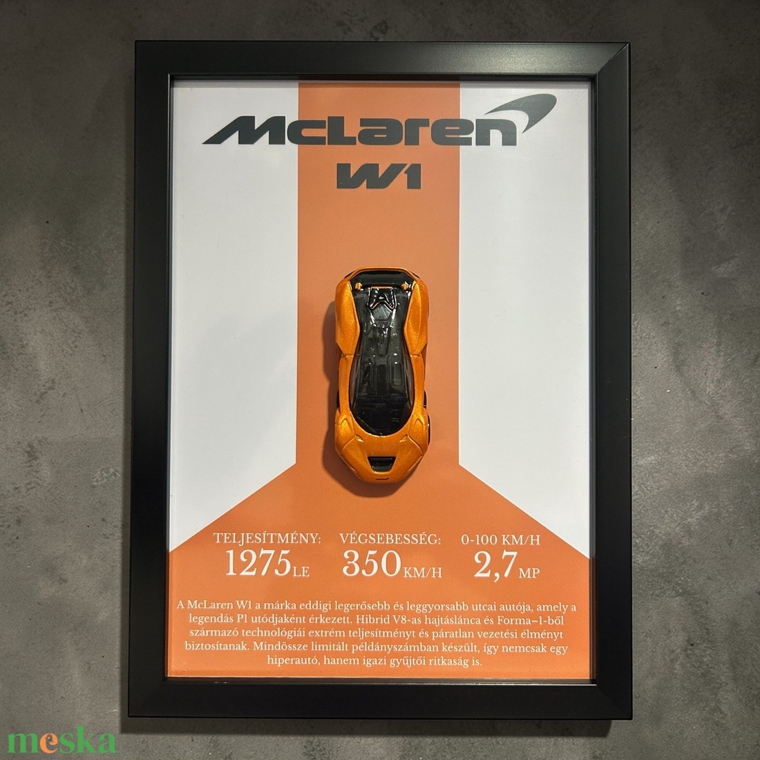 Autórajongói Falidekor � McLaren W1 - otthon & életmód - dekoráció - kép & falikép - képkeret - Meska.hu