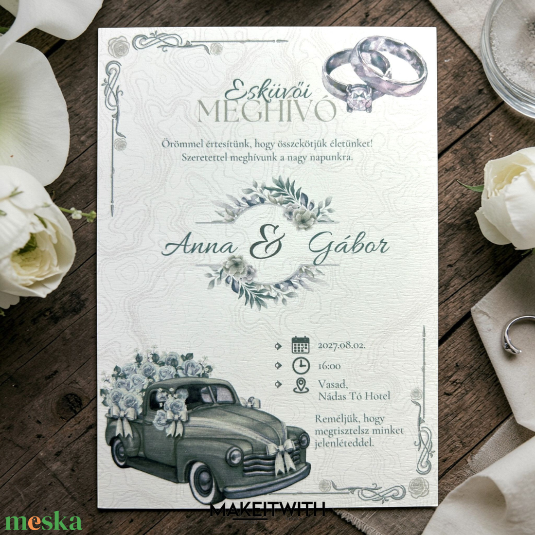 Esküvői meghívó - Vintage Romance - esküvő - meghívó & kártya - meghívó - Meska.hu