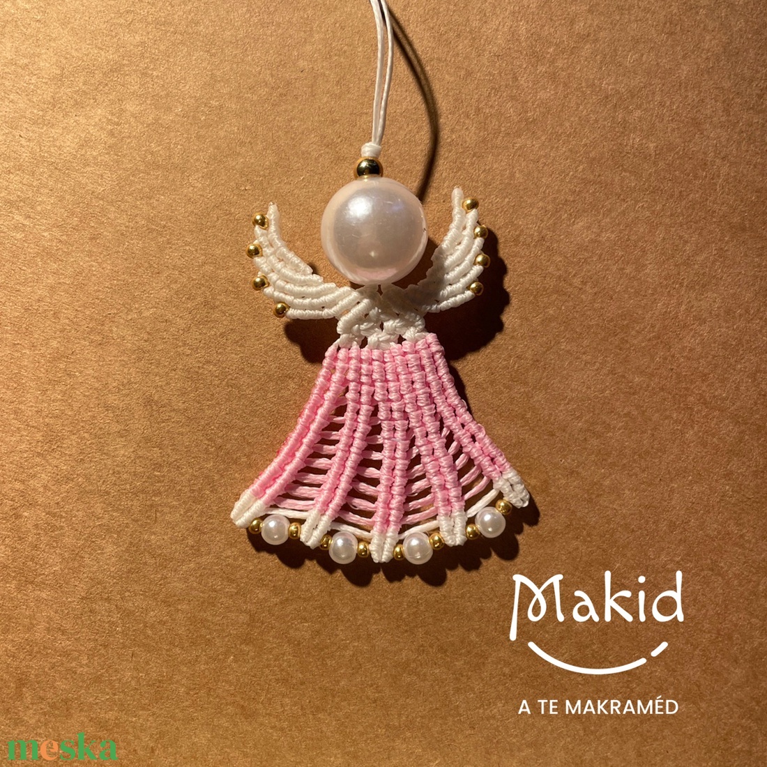 Pink makramé angyalka függő - karácsony - karácsonyi lakásdekoráció - karácsonyfadíszek - Meska.hu Pink makramé angyalka függő - karácsony - karácsonyi lakásdekoráció - karácsonyfadíszek - Meska.hu
