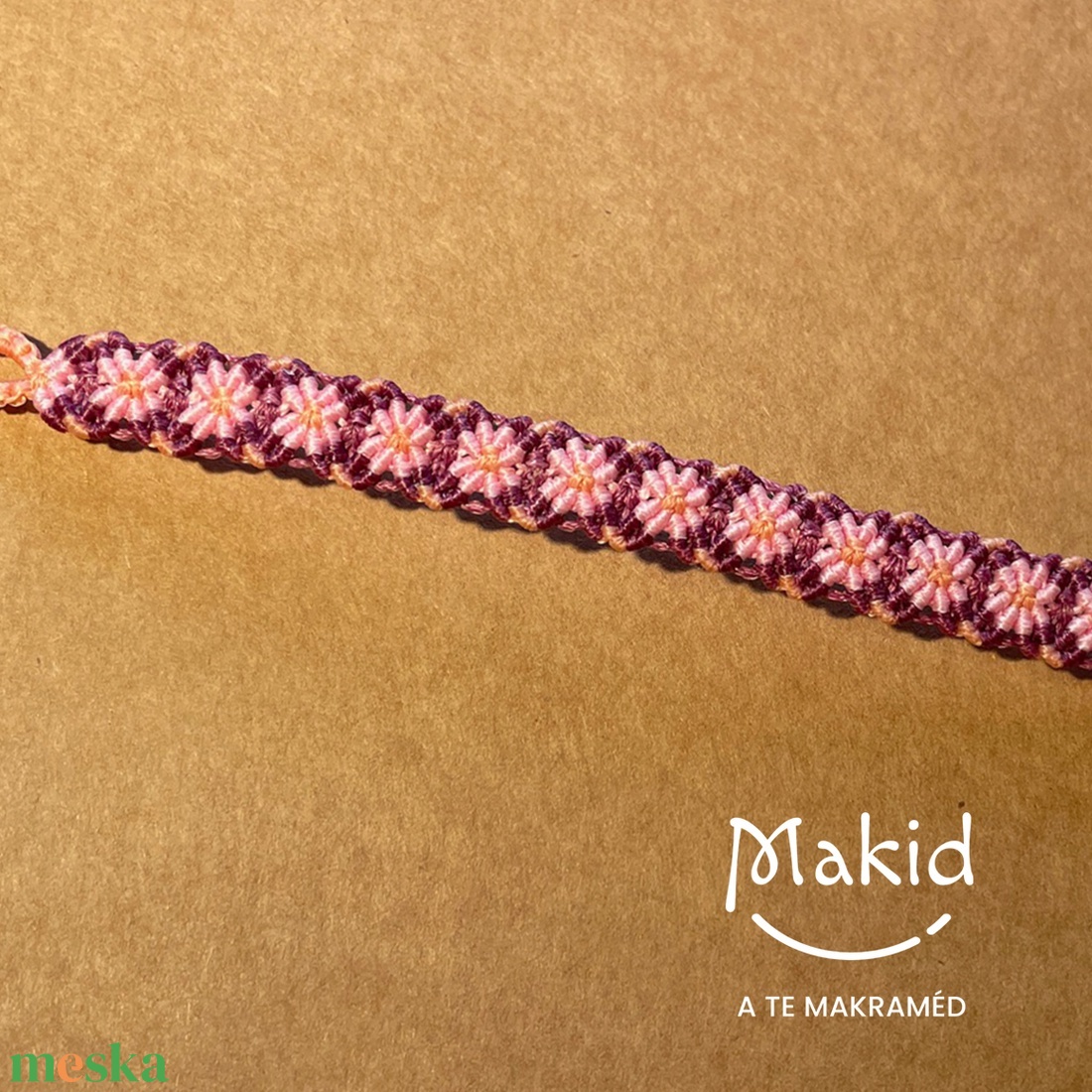 Agapi pink makramé karkötő - ékszer - karkötő - karkötő medállal - Meska.hu Agapi pink makramé karkötő - ékszer - karkötő - karkötő medállal - Meska.hu