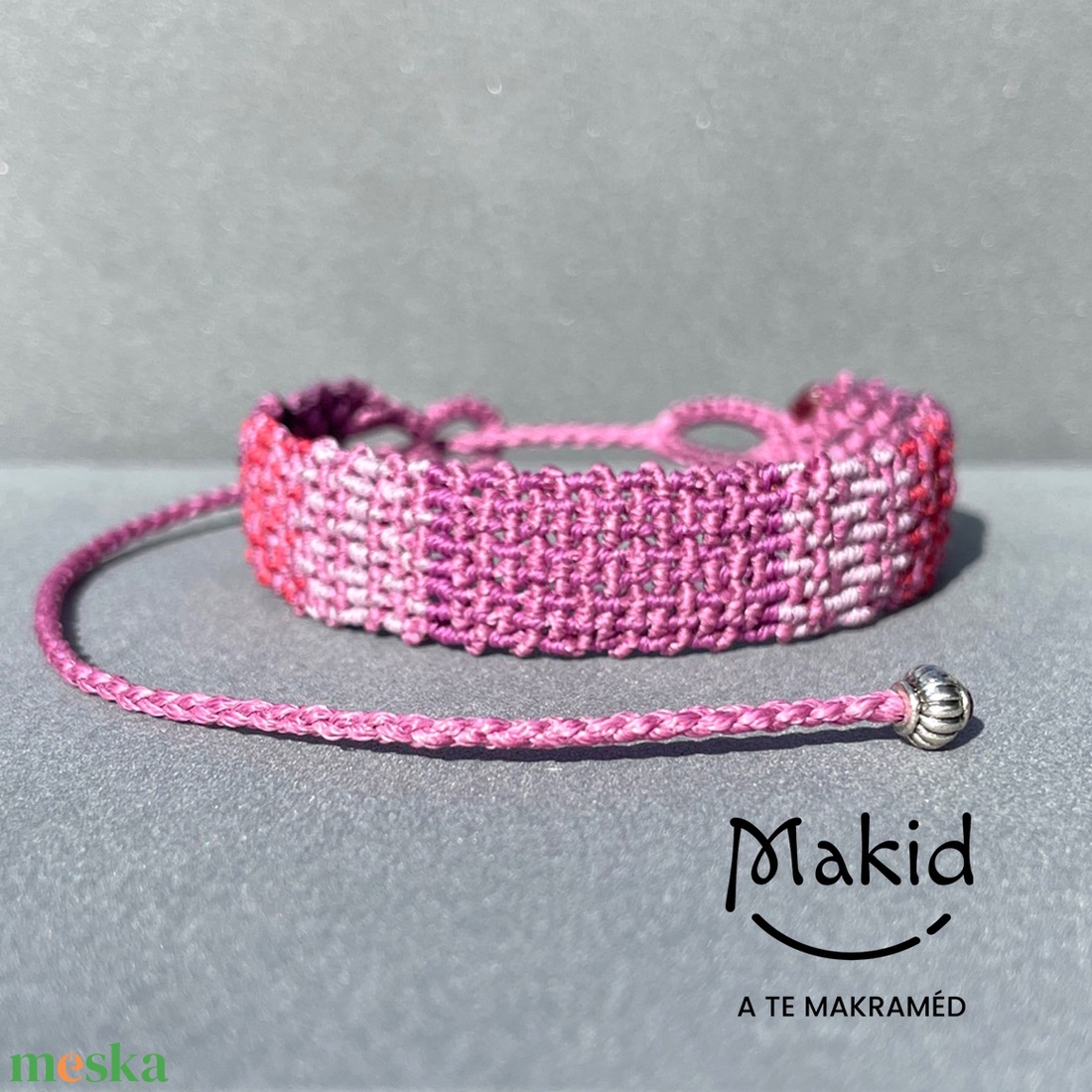 Niké pink mikromakramé karkötő - ékszer - karkötő - karkötő medállal - Meska.hu Niké pink mikromakramé karkötő - ékszer - karkötő - karkötő medállal - Meska.hu