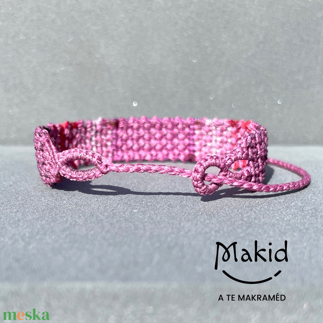 Niké pink mikromakramé karkötő - ékszer - karkötő - karkötő medállal - Meska.hu Niké pink mikromakramé karkötő - ékszer - karkötő - karkötő medállal - Meska.hu