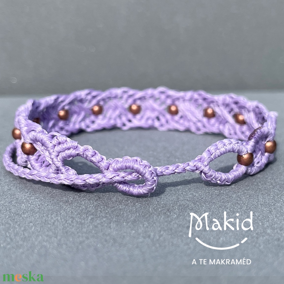 Lidia lila mikromakramé karkötő - ékszer - karkötő - karkötő medállal - Meska.hu Lidia lila mikromakramé karkötő - ékszer - karkötő - karkötő medállal - Meska.hu