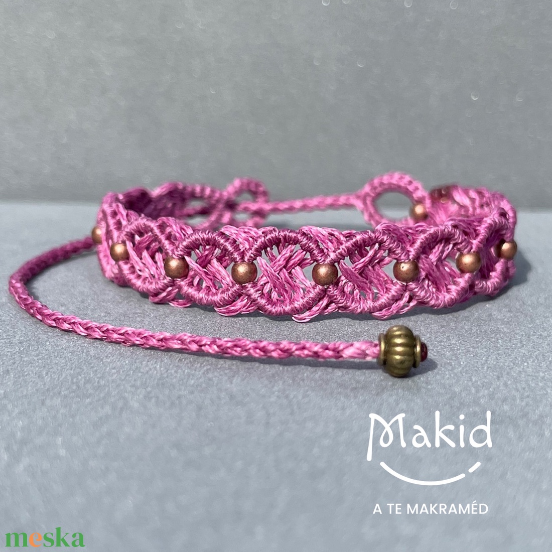 Lidia magenta mikromakramé karkötő - ékszer - karkötő - karkötő medállal - Meska.hu Lidia magenta mikromakramé karkötő - ékszer - karkötő - karkötő medállal - Meska.hu