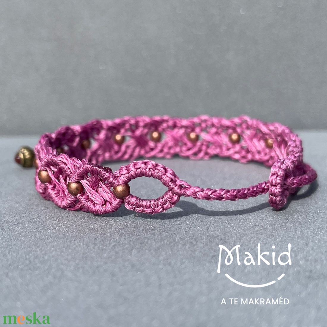 Lidia magenta mikromakramé karkötő - ékszer - karkötő - karkötő medállal - Meska.hu Lidia magenta mikromakramé karkötő - ékszer - karkötő - karkötő medállal - Meska.hu