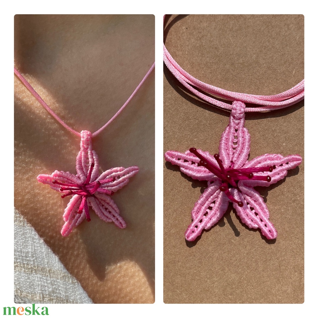 Liliom mikromakramé nyaklánc medál - ékszer - nyaklánc - medál - Meska.hu Liliom mikromakramé nyaklánc medál - ékszer - nyaklánc - medál - Meska.hu