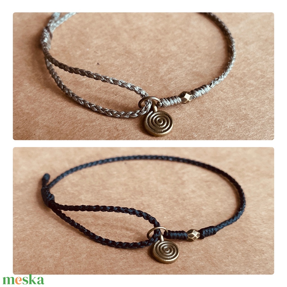 Réz spirál medálos karkötő - ékszer - karkötő - karkötő medállal - Meska.hu
