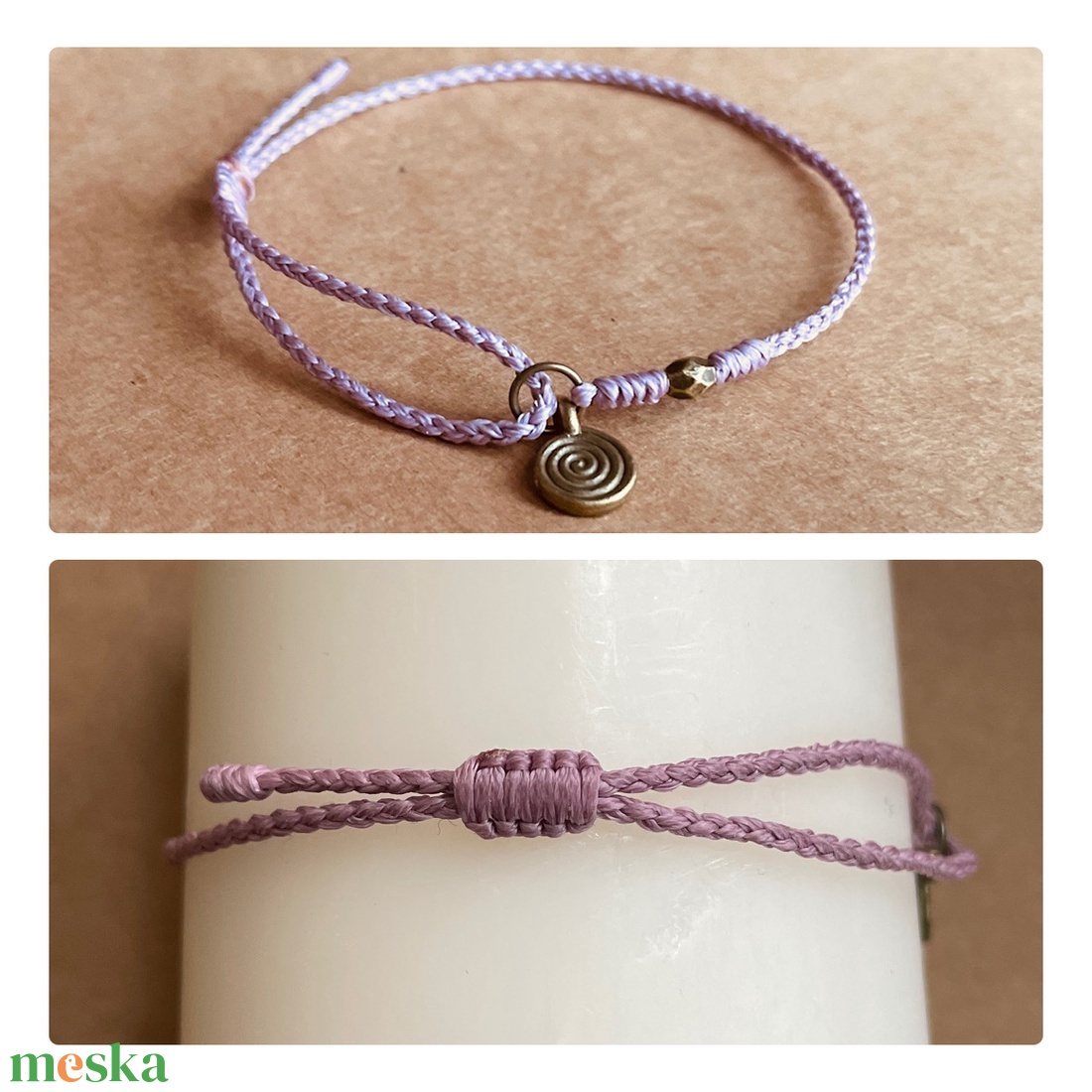 Réz spirál medálos karkötő - ékszer - karkötő - karkötő medállal - Meska.hu