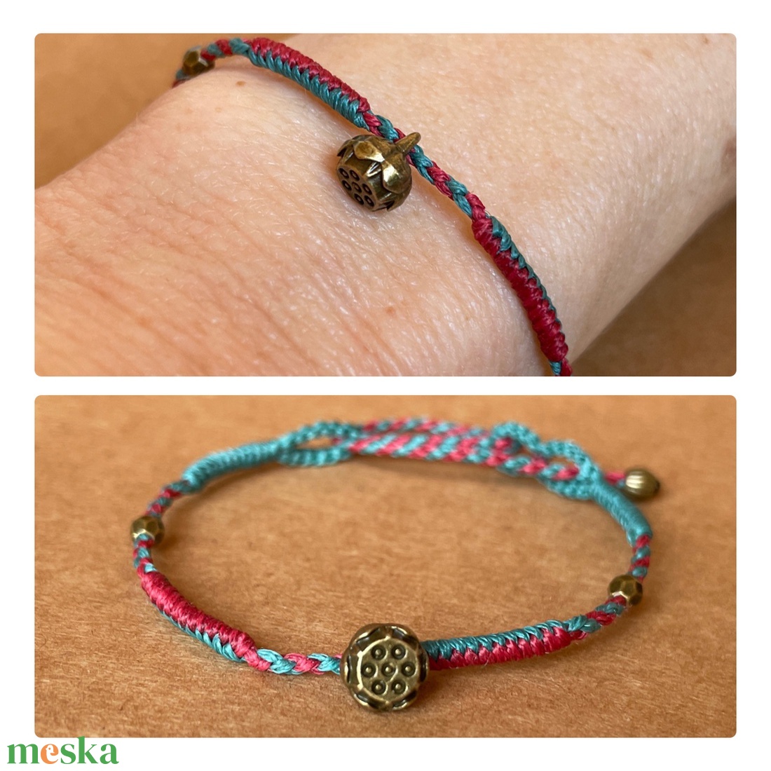 Lótusz medál karkötő - ékszer - karkötő - karkötő medállal - Meska.hu