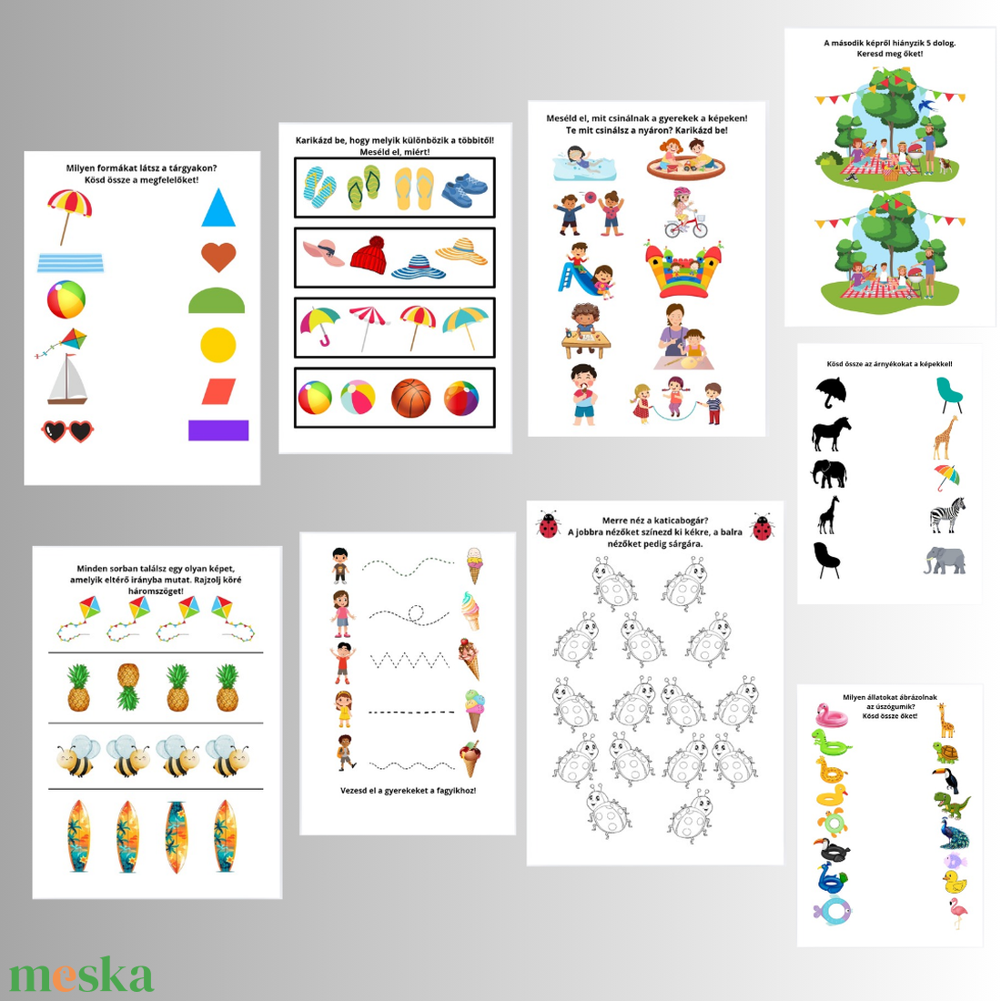Vakáció foglalkoztató füzet ovisoknak - művészet - grafika & illusztráció - digitális - Meska.hu