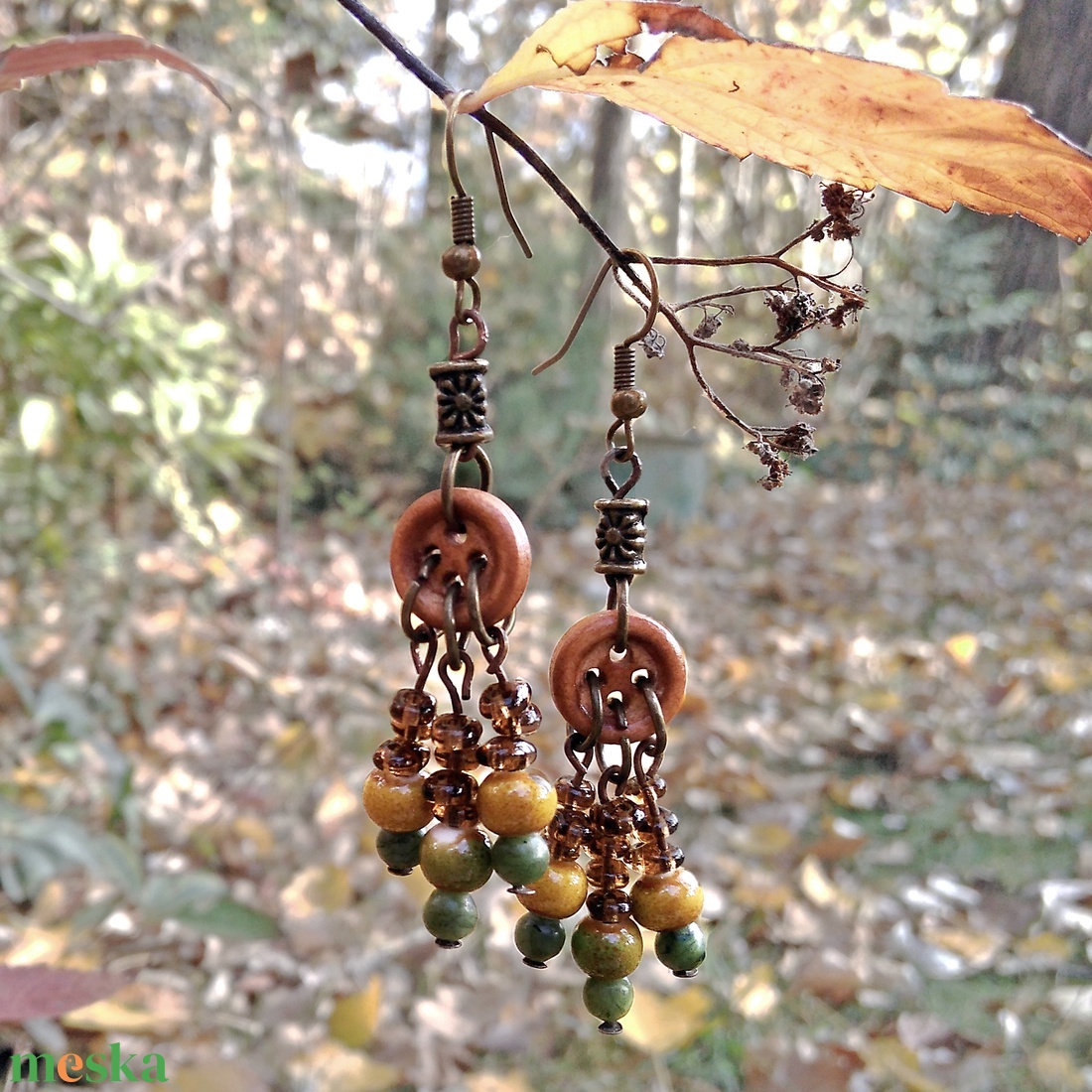 Mirkwood Autumn fülbevaló - ékszer - fülbevaló - lógó fülbevaló - Meska.hu
