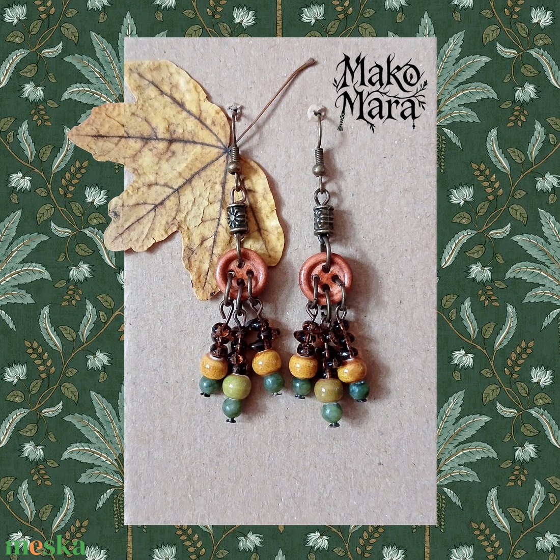 Mirkwood Autumn fülbevaló - ékszer - fülbevaló - lógó fülbevaló - Meska.hu