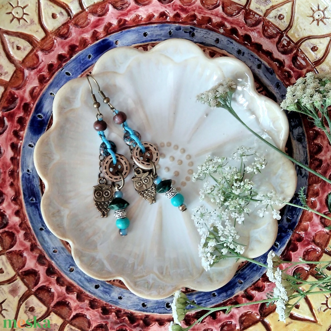 Metkayina Feast fülbevaló  - ékszer - fülbevaló - lógó fülbevaló - Meska.hu