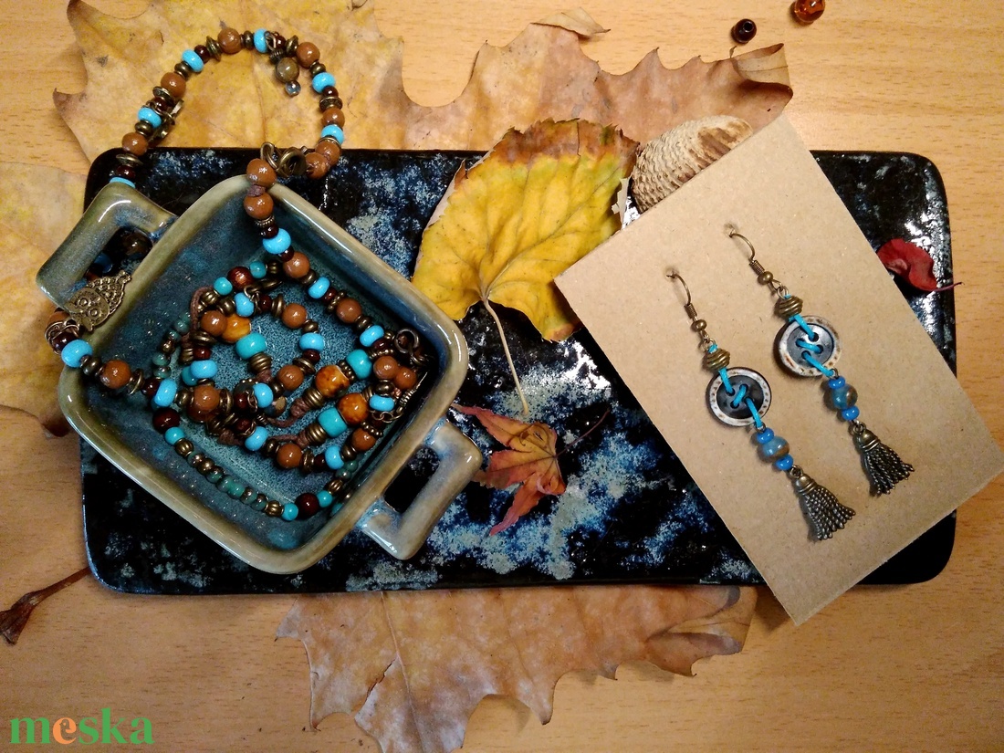 Metkayina Feast fülbevaló  - ékszer - fülbevaló - lógó fülbevaló - Meska.hu