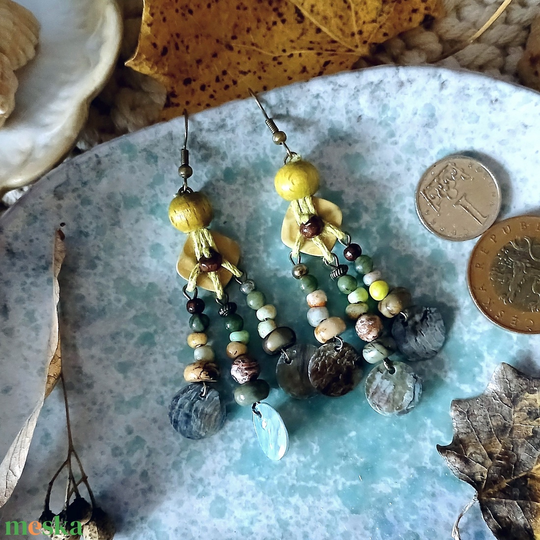 Tayrangi Jungle fülbevaló  - ékszer - fülbevaló - lógó fülbevaló - Meska.hu