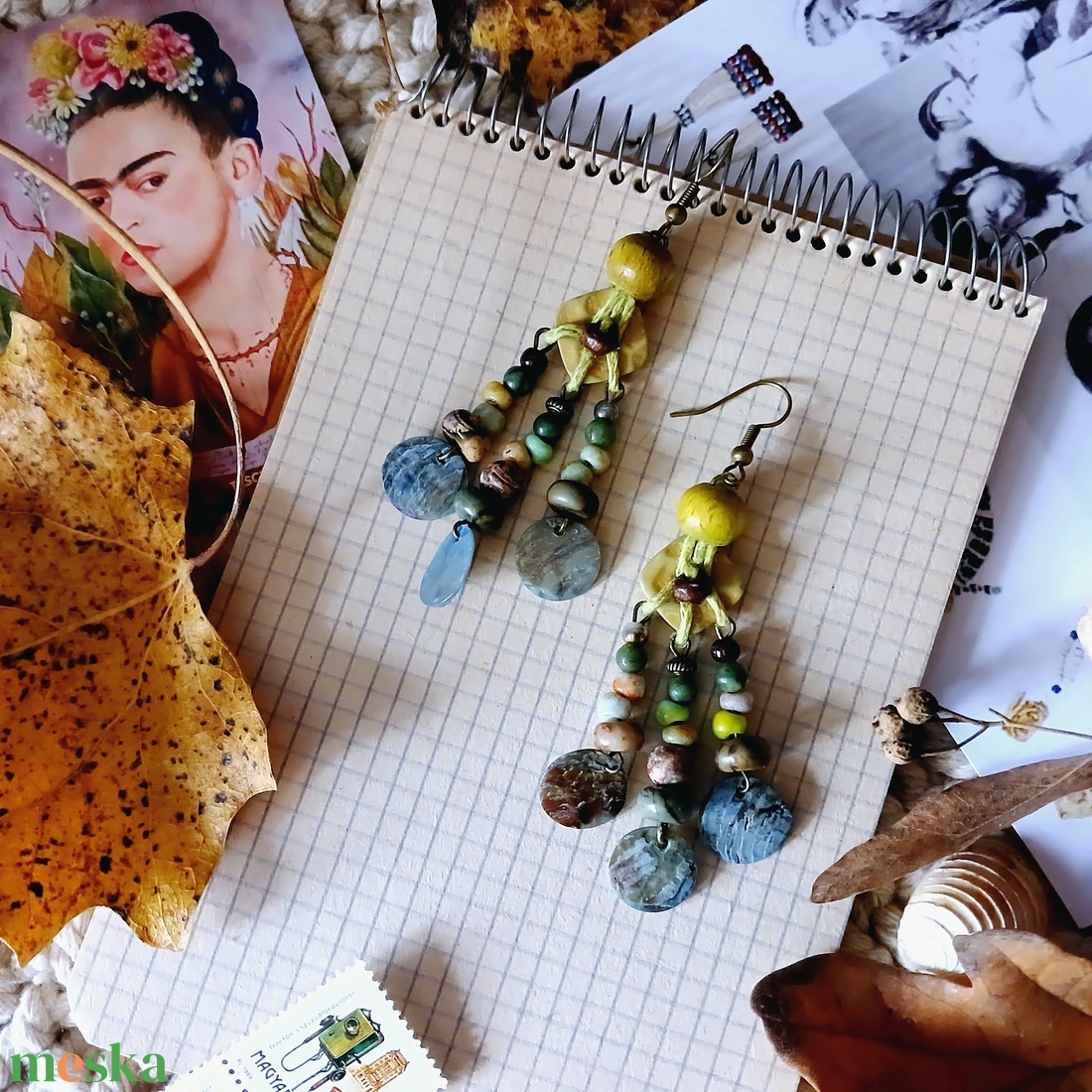 Tayrangi Jungle fülbevaló  - ékszer - fülbevaló - lógó fülbevaló - Meska.hu