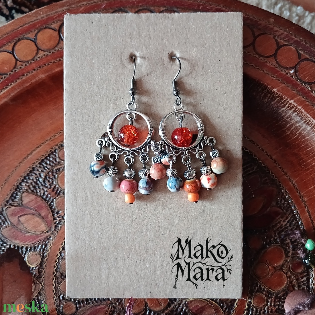 Ludmilla fülbevaló  - ékszer - fülbevaló - lógó fülbevaló - Meska.hu