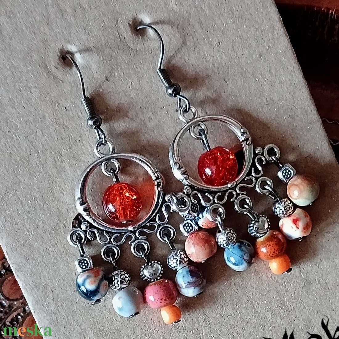 Ludmilla fülbevaló  - ékszer - fülbevaló - lógó fülbevaló - Meska.hu