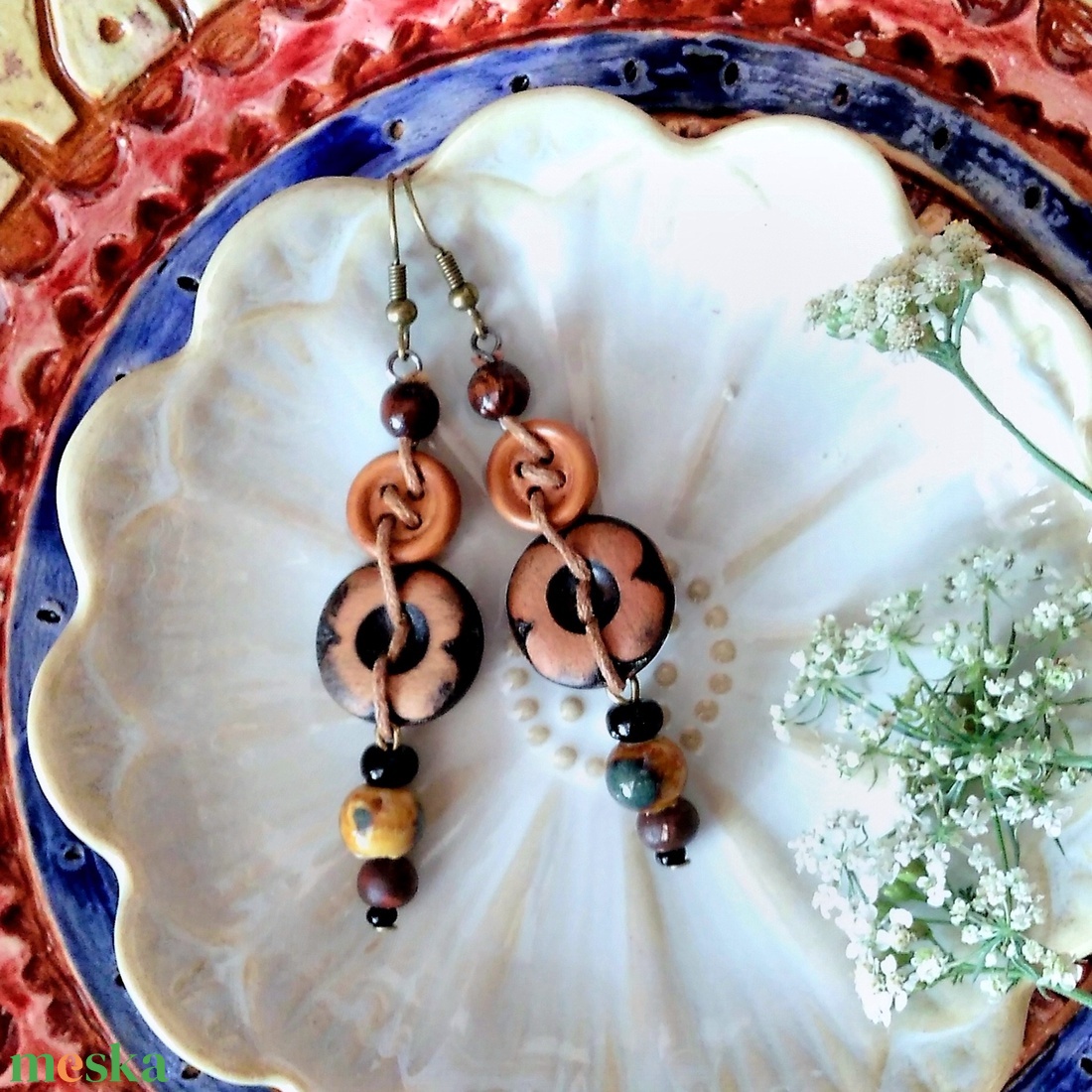 Hanti Carnival fülbevaló  - ékszer - fülbevaló - lógó fülbevaló - Meska.hu