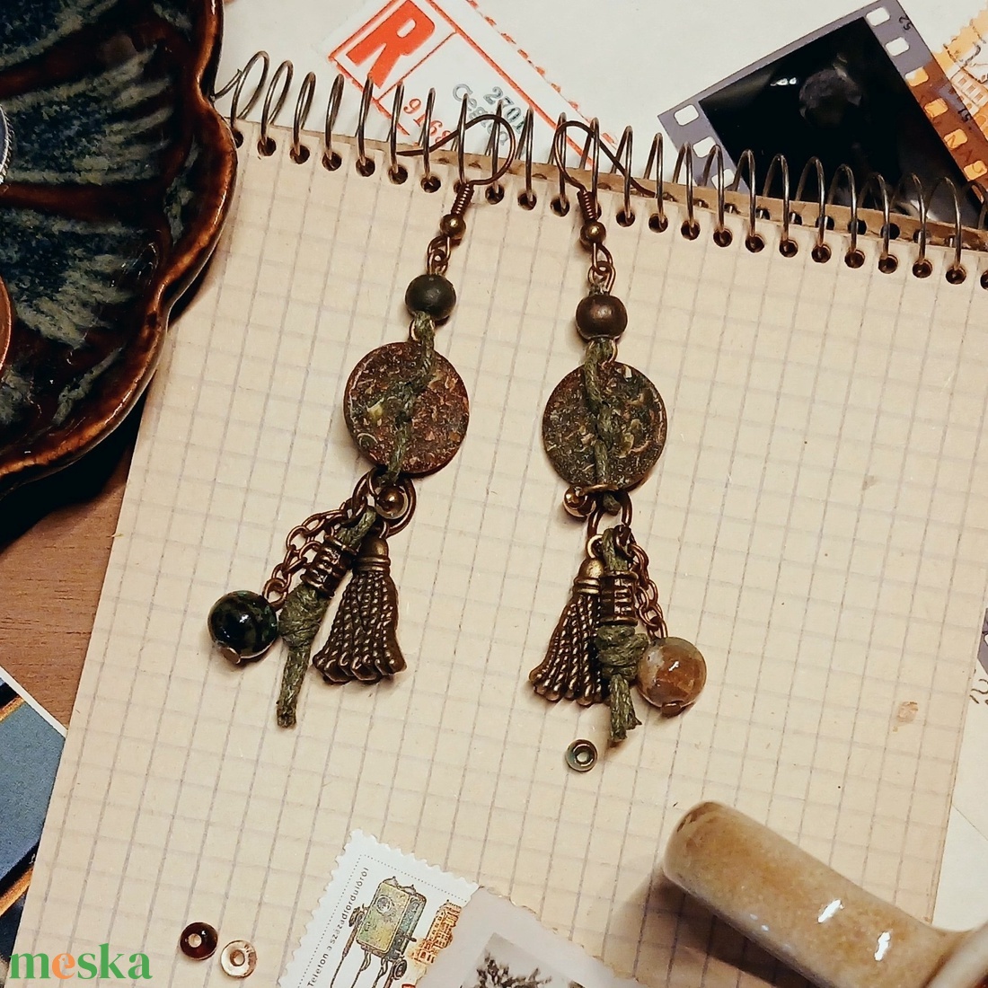 Omatikaya Warrior  fülbevaló  - ékszer - fülbevaló - lógó fülbevaló - Meska.hu