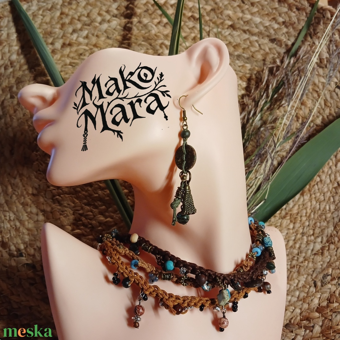 Omatikaya Warrior  fülbevaló  - ékszer - fülbevaló - lógó fülbevaló - Meska.hu