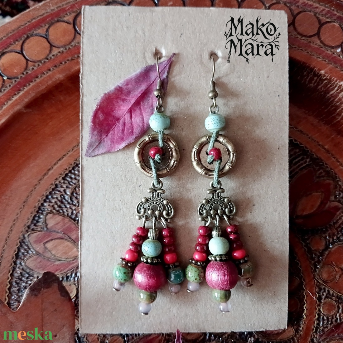 Cesarina fülbevaló  - ékszer - fülbevaló - lógó fülbevaló - Meska.hu