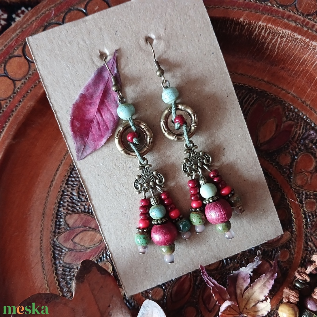 Cesarina fülbevaló  - ékszer - fülbevaló - lógó fülbevaló - Meska.hu