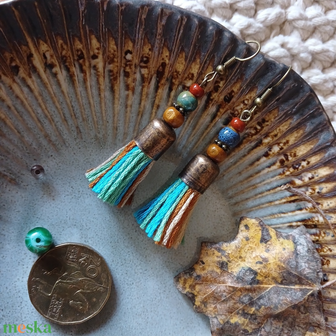 Chandarli fülbevaló  - ékszer - fülbevaló - lógó fülbevaló - Meska.hu