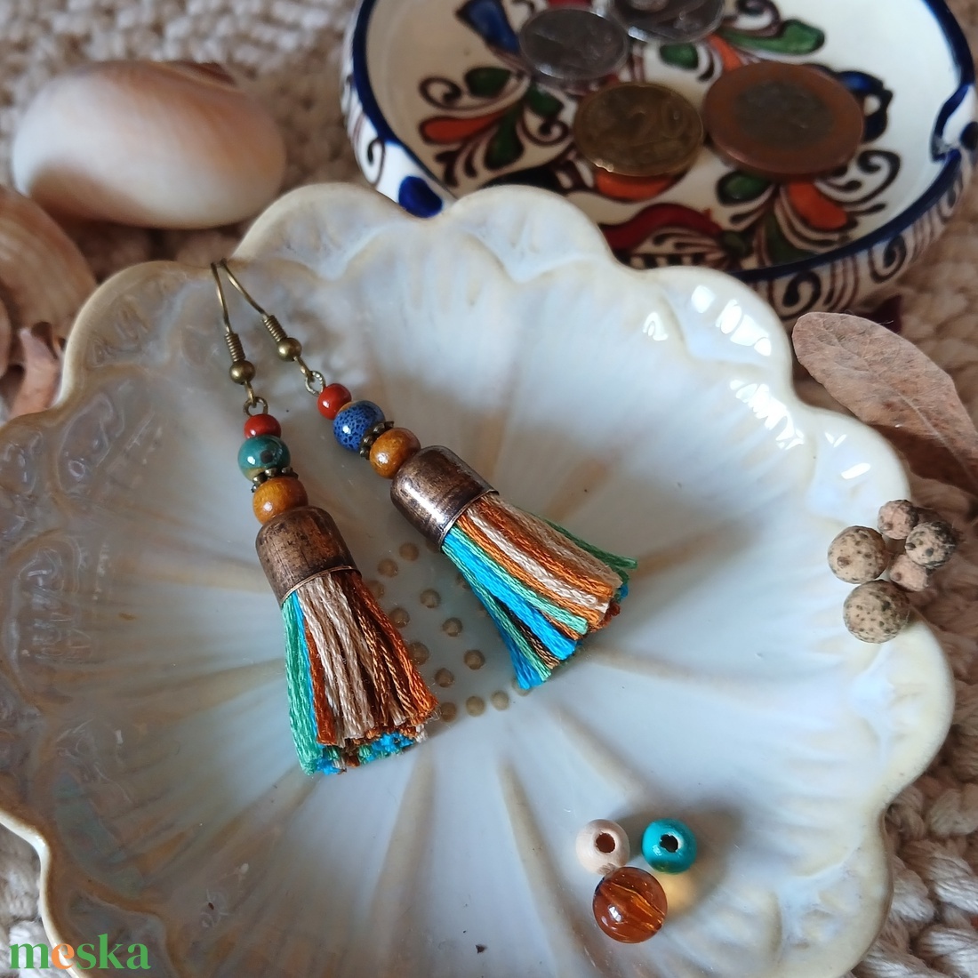 Chandarli fülbevaló  - ékszer - fülbevaló - lógó fülbevaló - Meska.hu