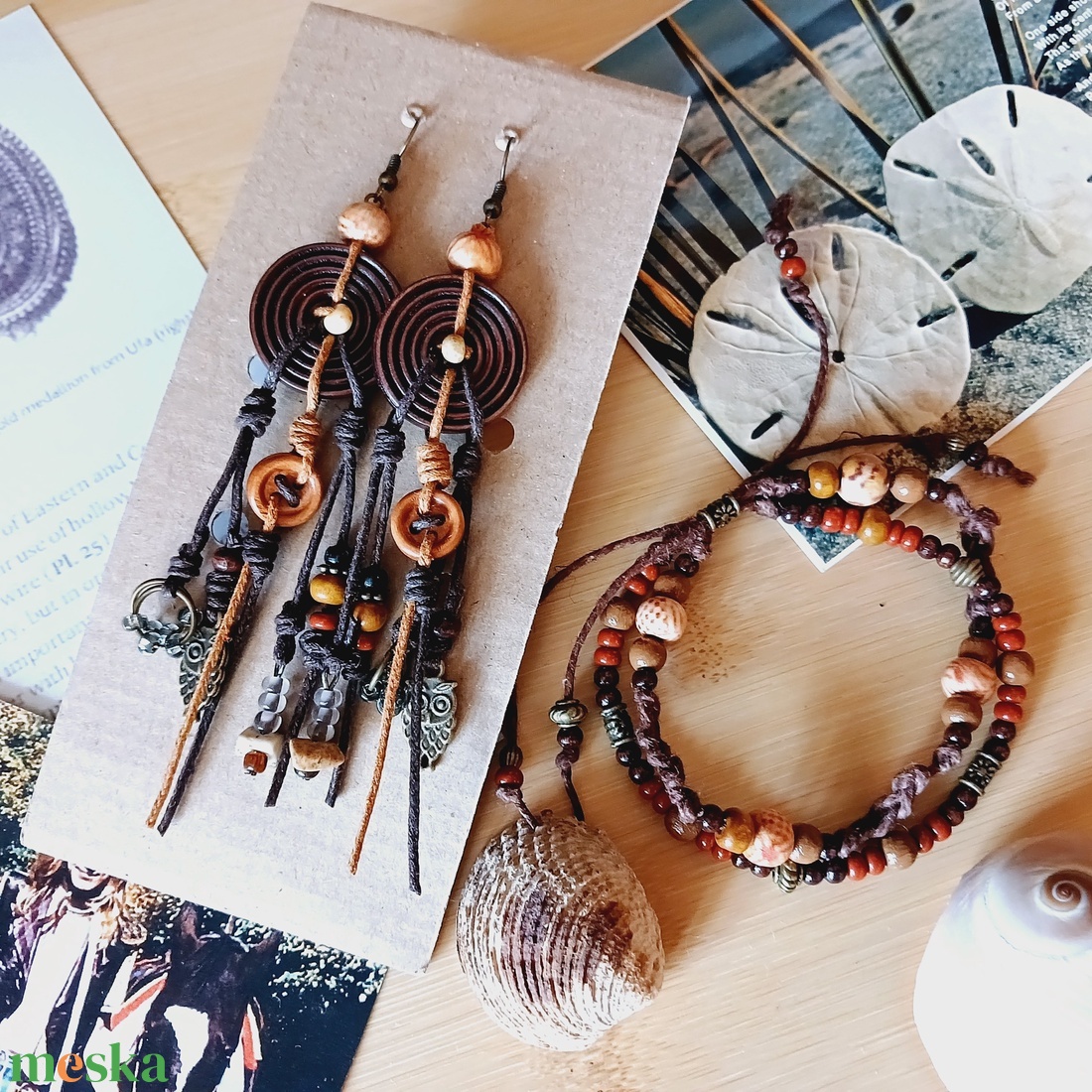 Olangi Tiretu szett, fülbevaló és karkötő - ékszer - ékszerszett - Meska.hu