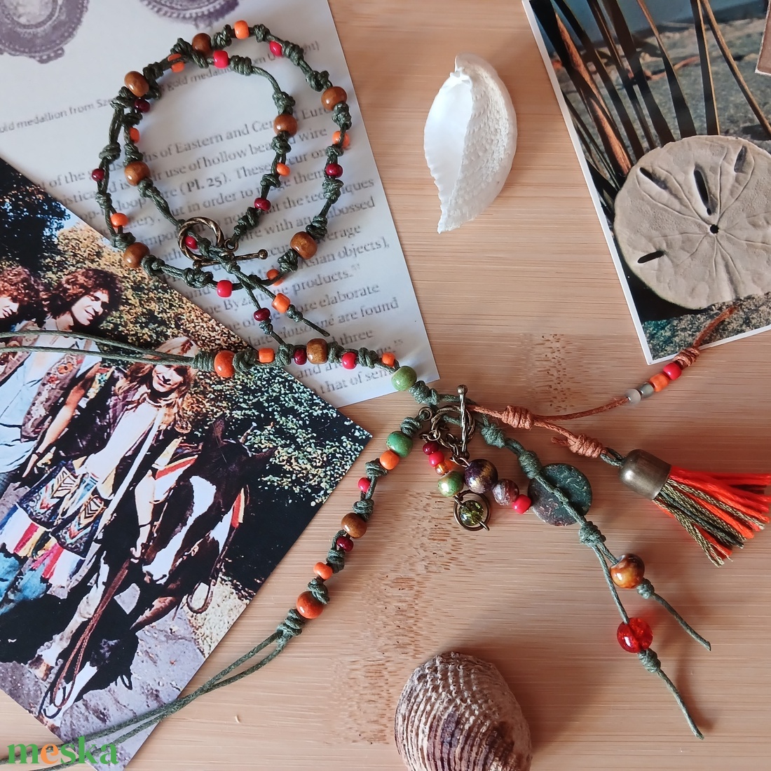 Kekunan Tiretu szett, fülbevaló és nyaklánc - ékszer - ékszerszett - Meska.hu