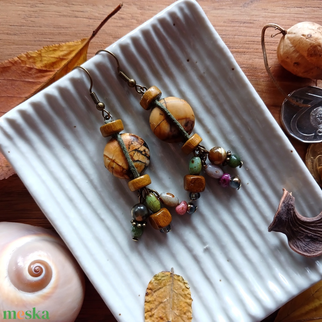 Tawkami Stones fülbevaló  - ékszer - fülbevaló - lógó fülbevaló - Meska.hu