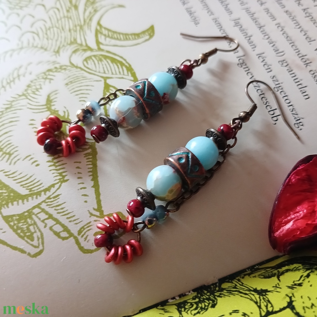 Boudicca fülbevaló - ékszer - fülbevaló - lógó fülbevaló - Meska.hu