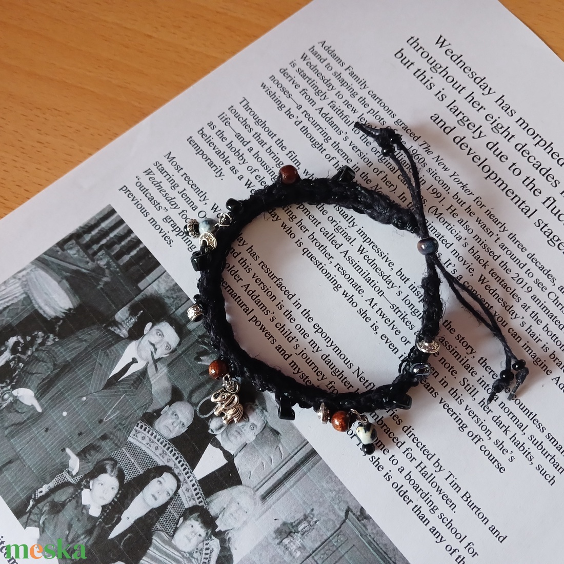Wednesday karkötő (nagy) - ékszer - karkötő - charm karkötő - Meska.hu