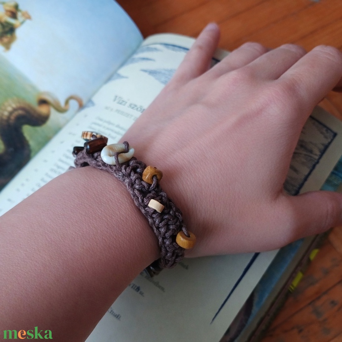 Hunter kagylós karkötő - ékszer - karkötő - charm karkötő - Meska.hu