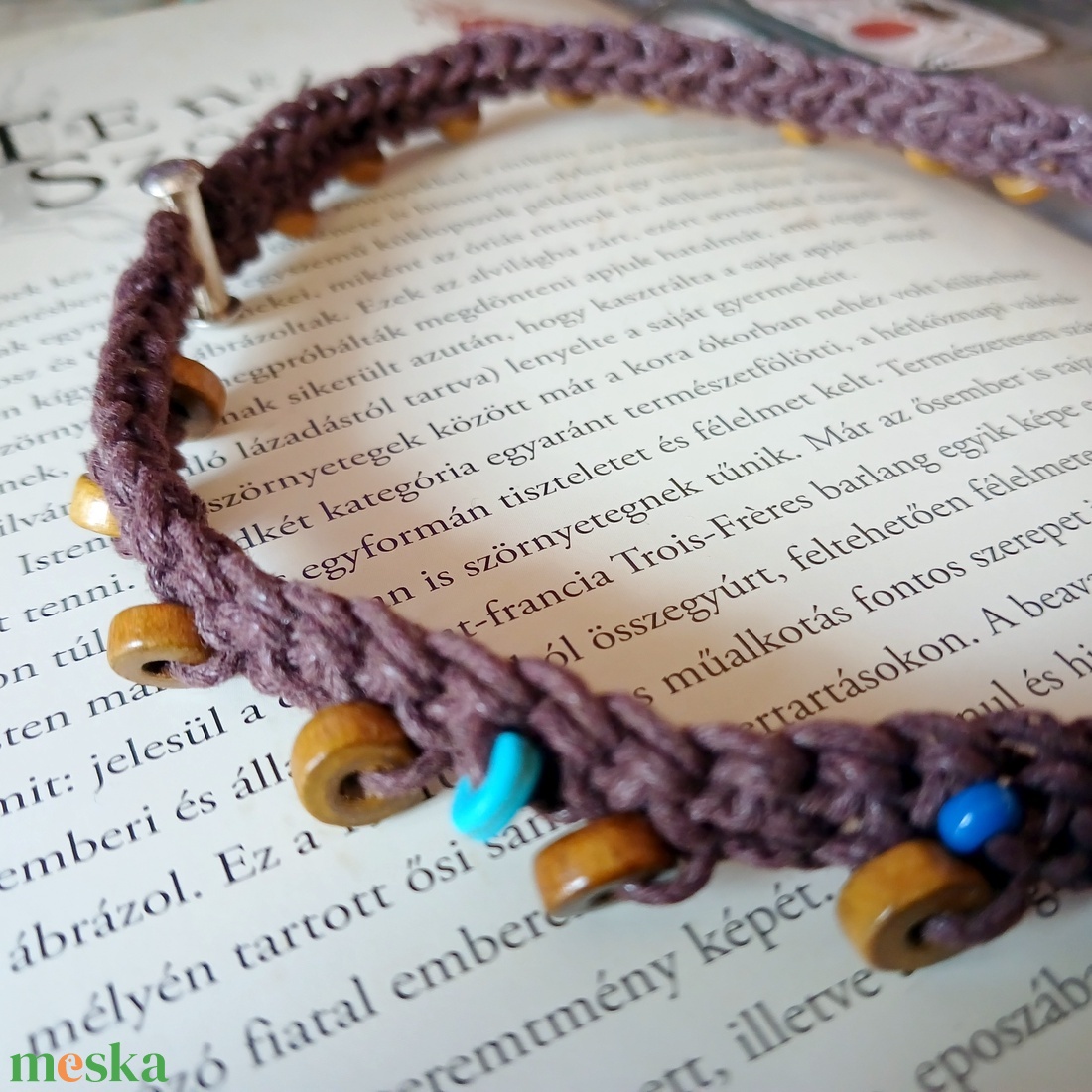 Navi Hunter kék-barna kagylós szett, nyaklánc és karkötő - ékszer - ékszerszett - Meska.hu