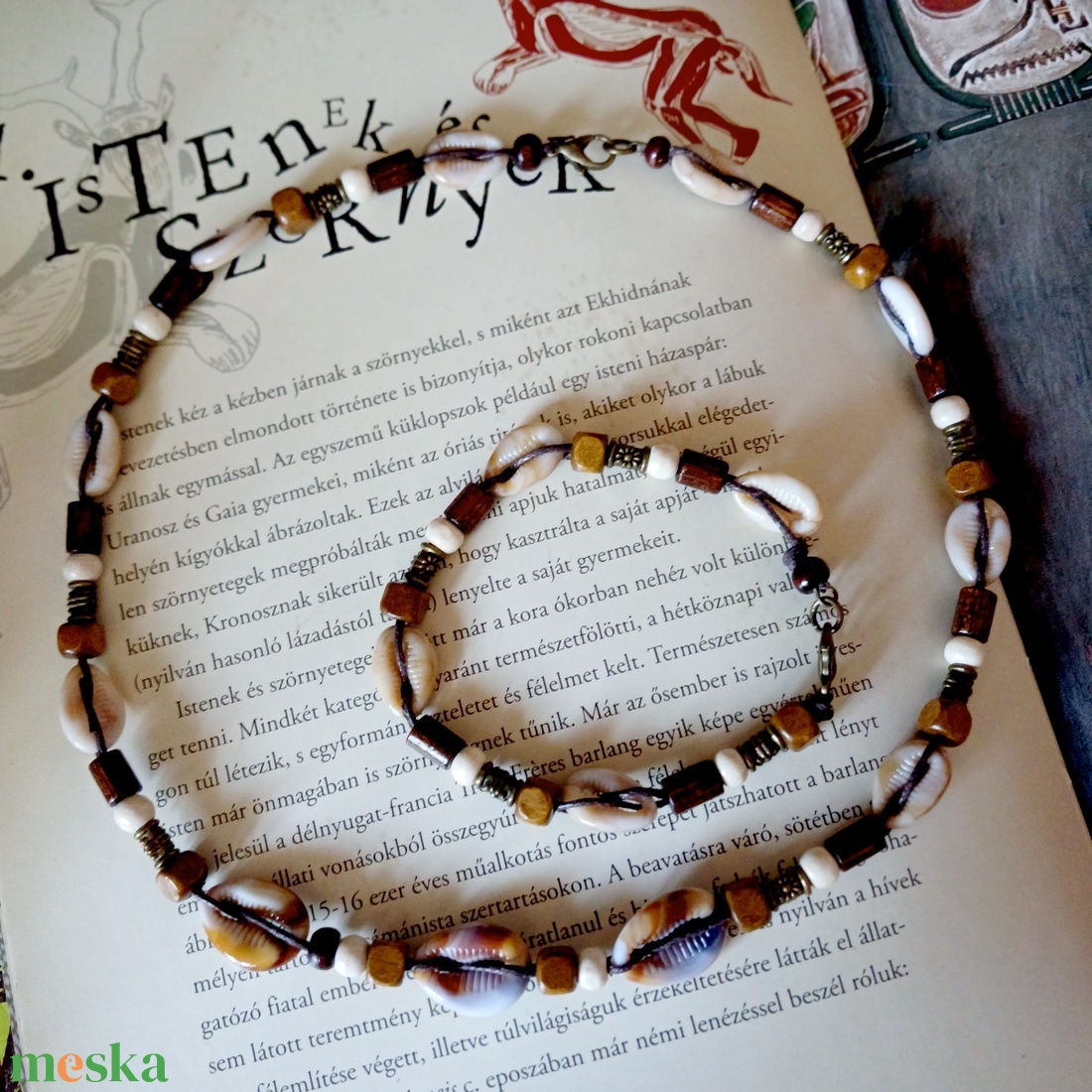 Navi Fisher unisex kagylós szett, nyaklánc és karkötő - ékszer - ékszerszett - Meska.hu