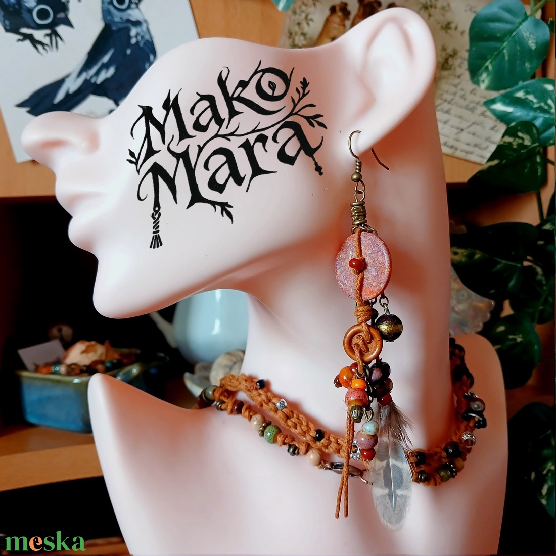 Tayrangi Vines fülbevaló  - ékszer - fülbevaló - lógó fülbevaló - Meska.hu