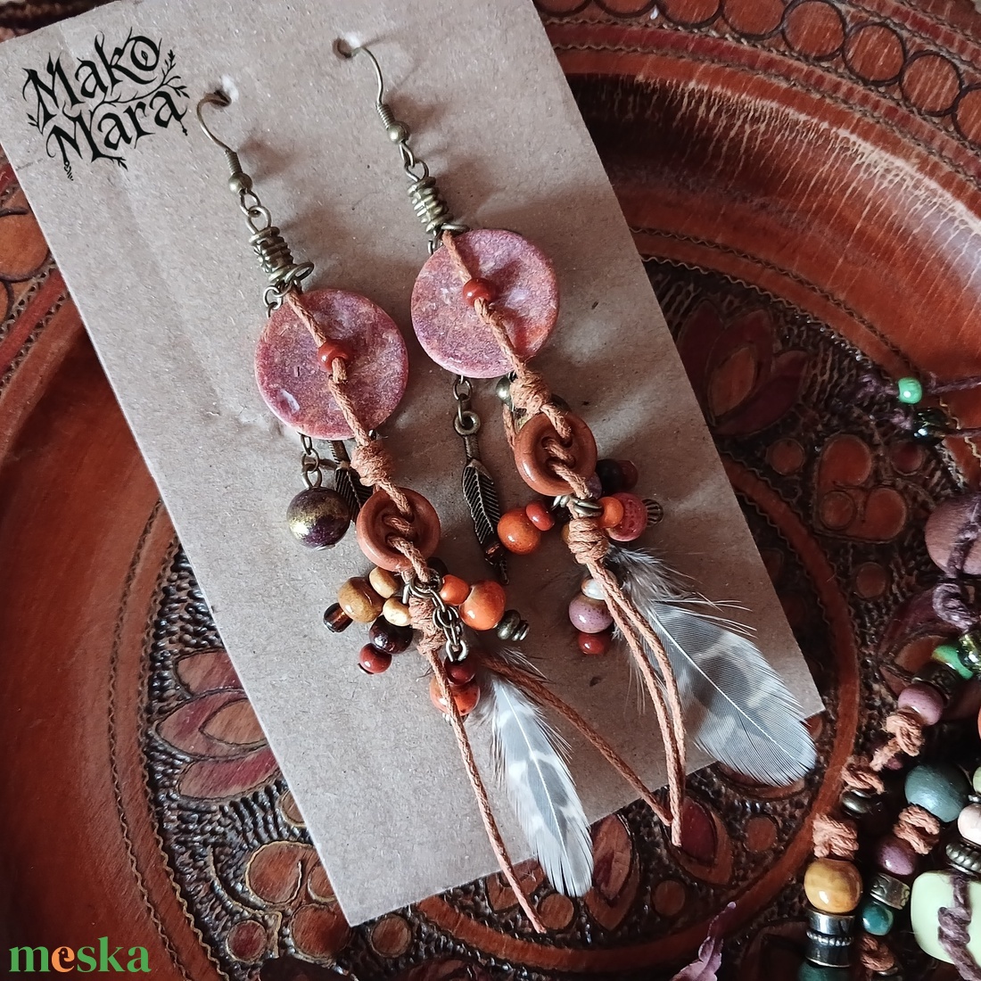 Tayrangi Vines fülbevaló  - ékszer - fülbevaló - lógó fülbevaló - Meska.hu